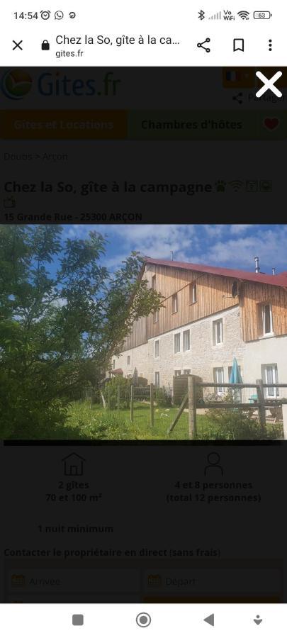 Gite Chez La So ! Avec Visite A La Ferme Arcon  Exterior foto
